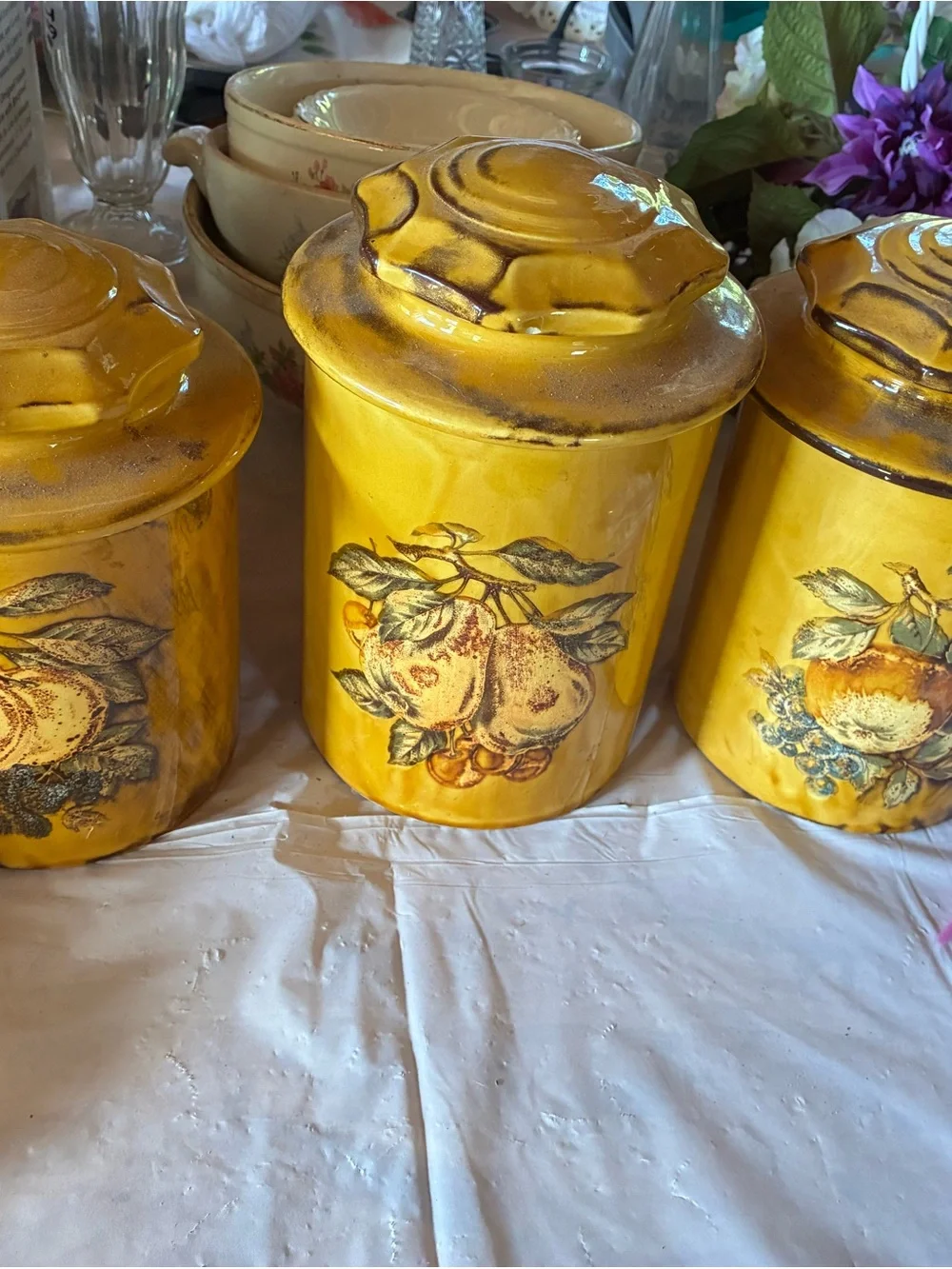 Yellow Ceramic Canister Set - 3 Piece